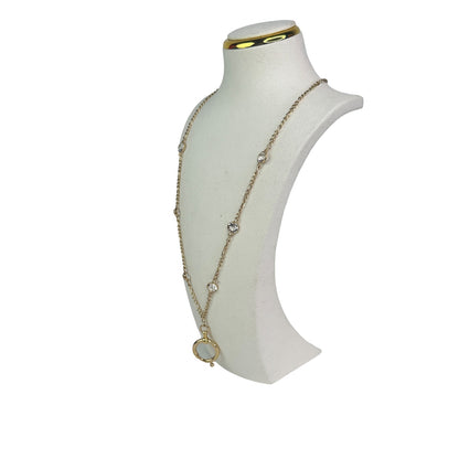 Swarovski Curiosa ring holder necklace Gold tone, Gold-tone plated