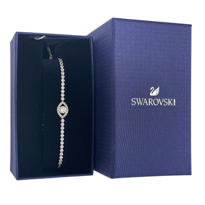 swarovski  Subtle bracelet Evil eye, White, Rhodium plated New