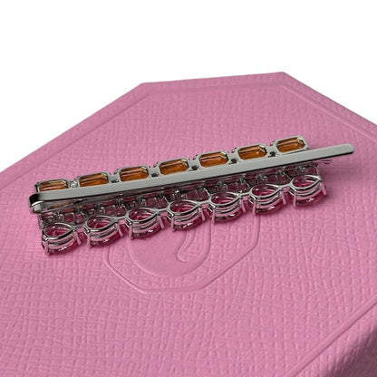 Swarovski Hair clip Mixed cuts, Rectangular shape, Multicolored, Rhodium plated