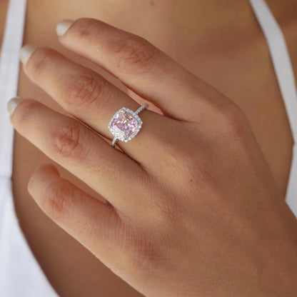 Romeo Ring Pink Cubic Zirconia Ring in 925 Sterling Silver