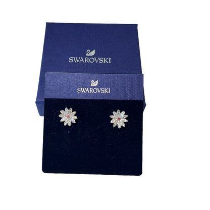 Swarovski Eternal Flower stud earrings Flower, Pink, Mixed metal finish