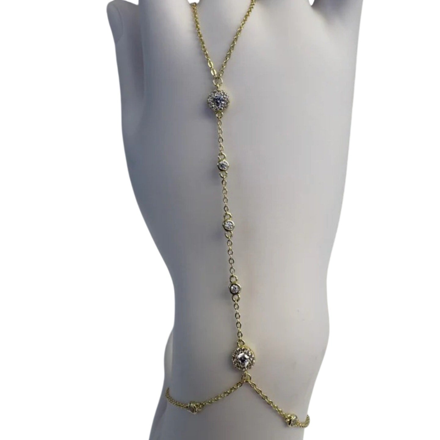 Hand Chain Bracelet 14K gold plated over 925 Sterling Silver