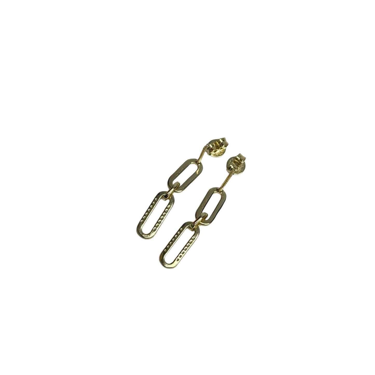 Link Drop Earrings 925 Sterling Silber Cubic Zirconia Gold