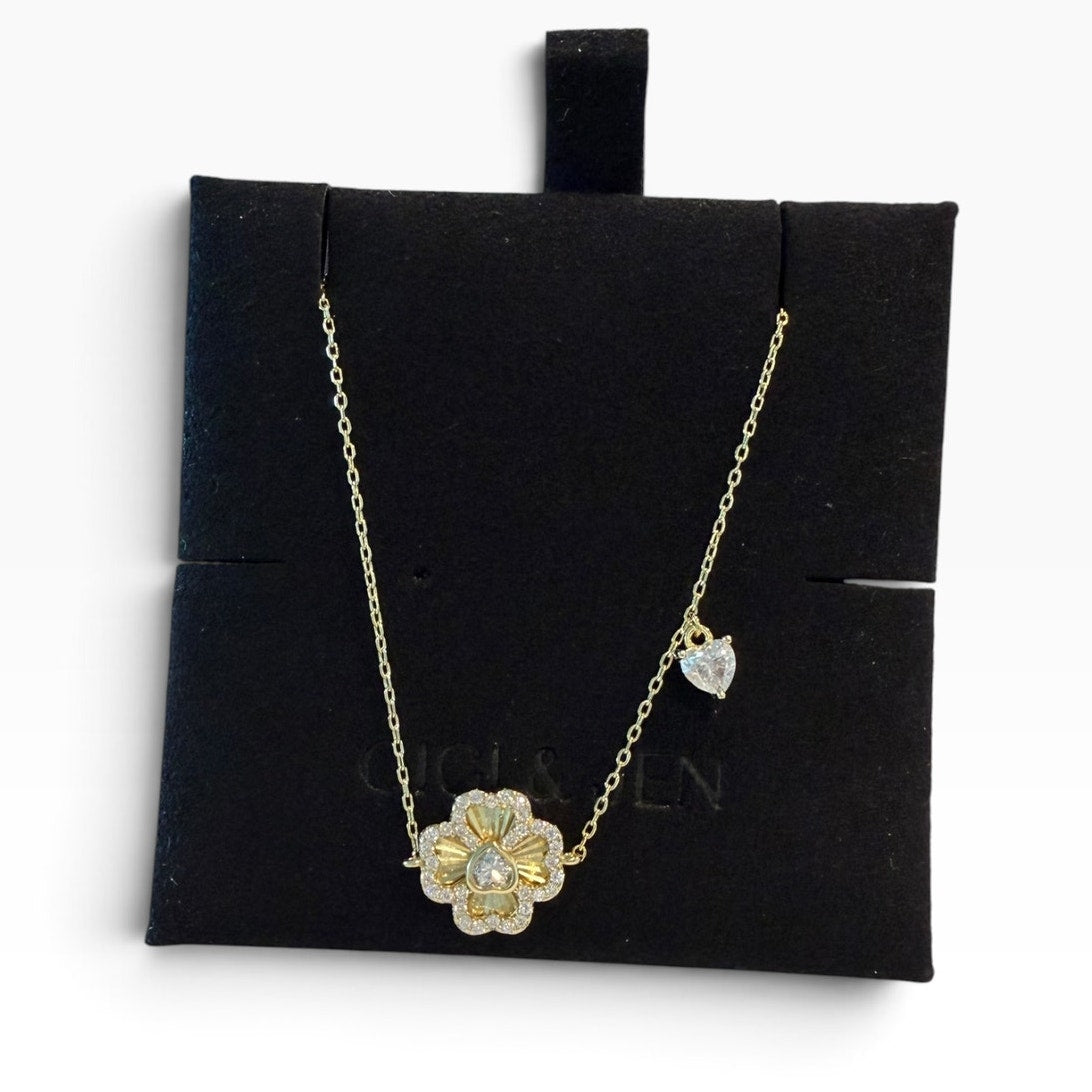 Moissanite Stone Flower Bracelet 14K Gold plated 925 Sterling Silver Bracelet