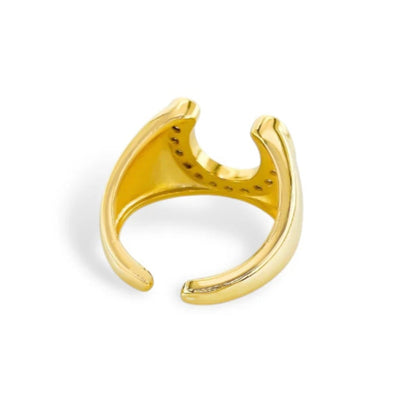 Two Tone Horseshoe Ring adjustable