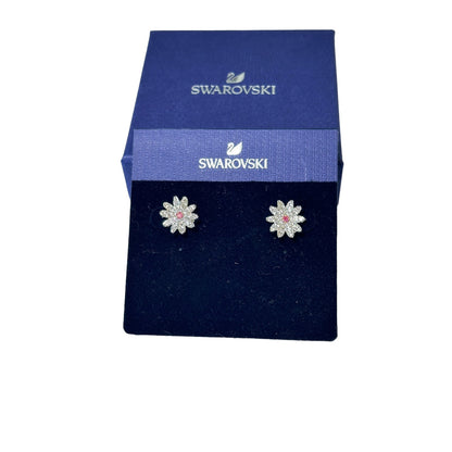 Swarovski Eternal Flower stud earrings Flower, Pink, Mixed metal finish