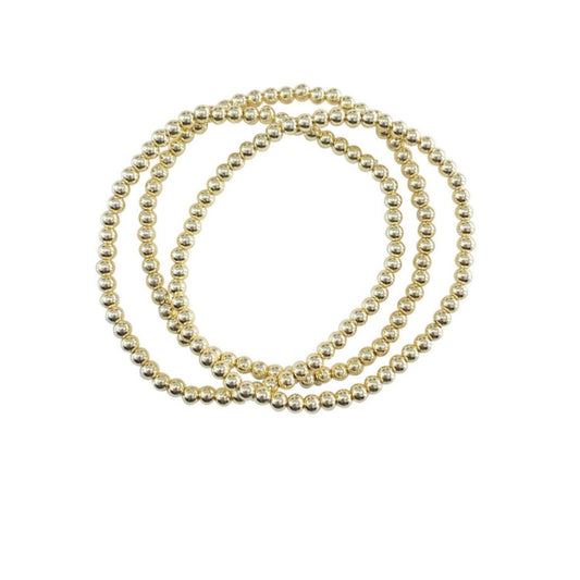 Triple Bracelet Gold stack 18 k Gold Plated Three Bracelet Set