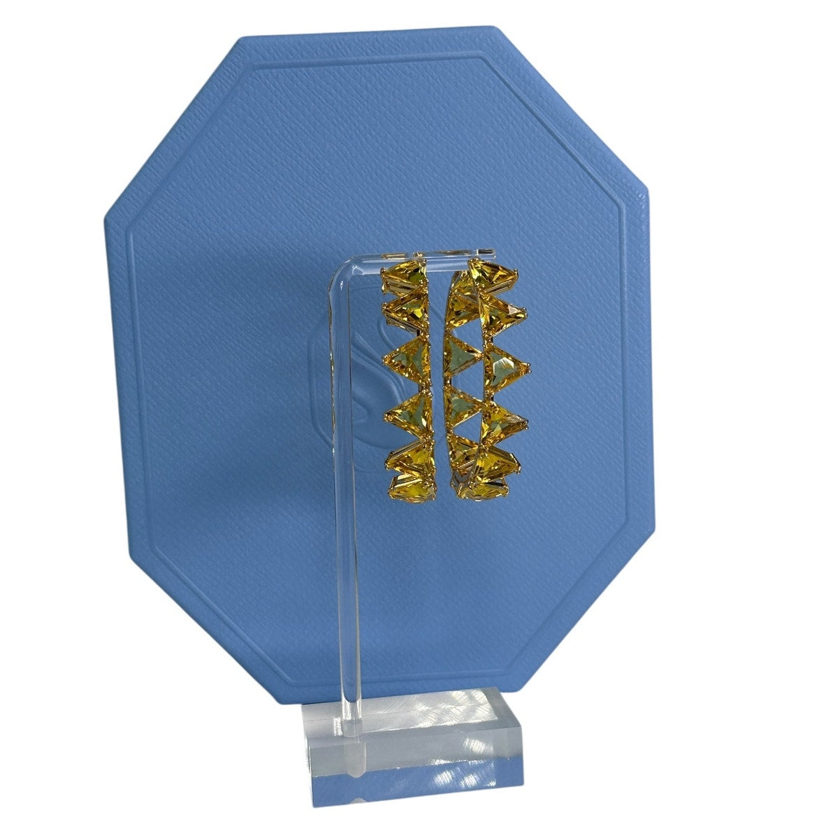 Swarovski Millenia hoop earrings Yellow, Gold-tone plated