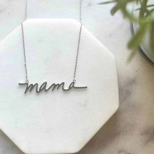 Mama Mama Necklace - Elegant Sterling Silver Pendant | Perfect Gift for Moms | Personalized Jewelry