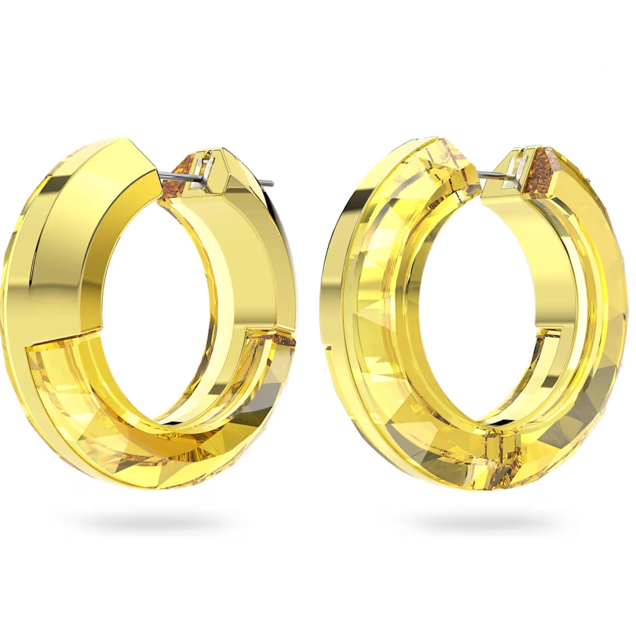 Swarovski Women's Hoop Earrings Lucent Yellow Gold Aluminum, Crystals