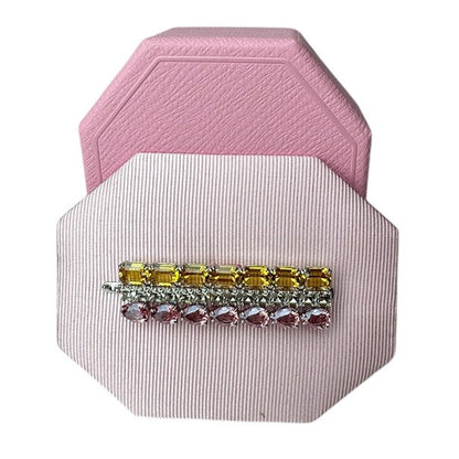 Swarovski Hair clip Mixed cuts, Rectangular shape, Multicolored, Rhodium plated