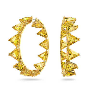 Swarovski Millenia hoop earrings Yellow, Gold-tone plated