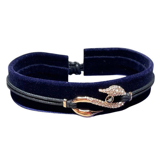 Swarovski POWER COLLECTION HOOK BRACELET, Black, Rose Gold -5494383 New