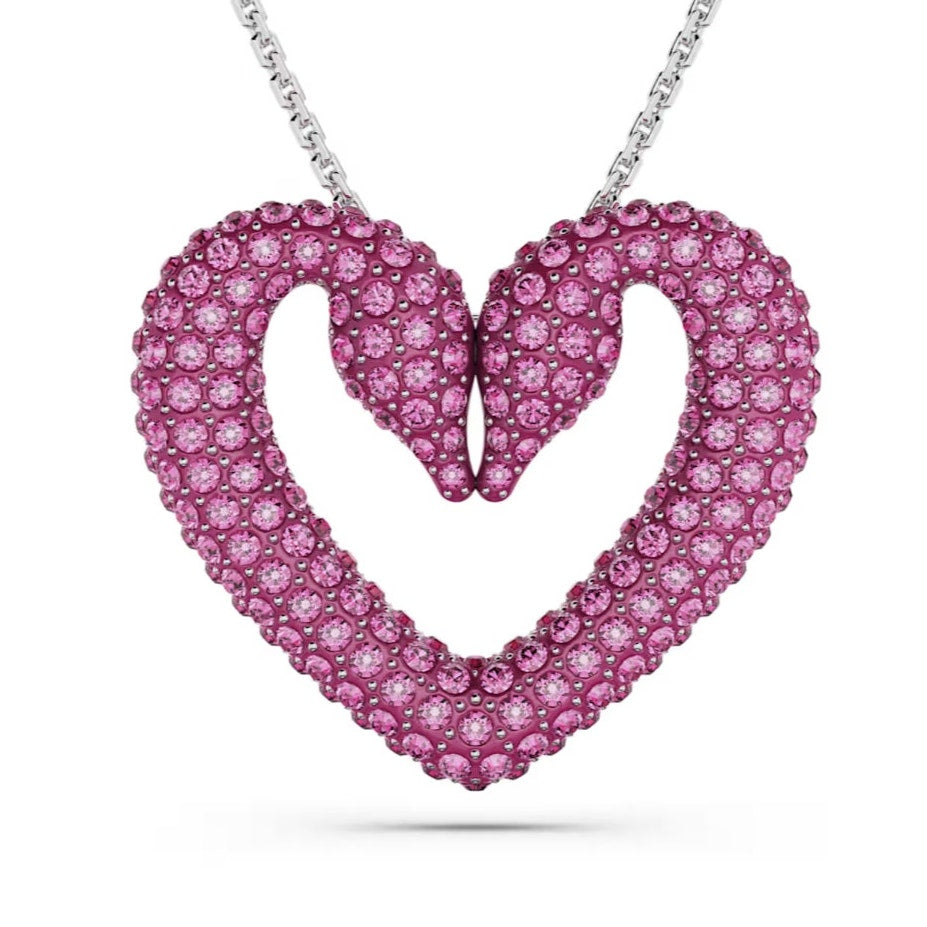 Swarovski Sublima Pendant (Purple) Swan Heart, Large, Necklace