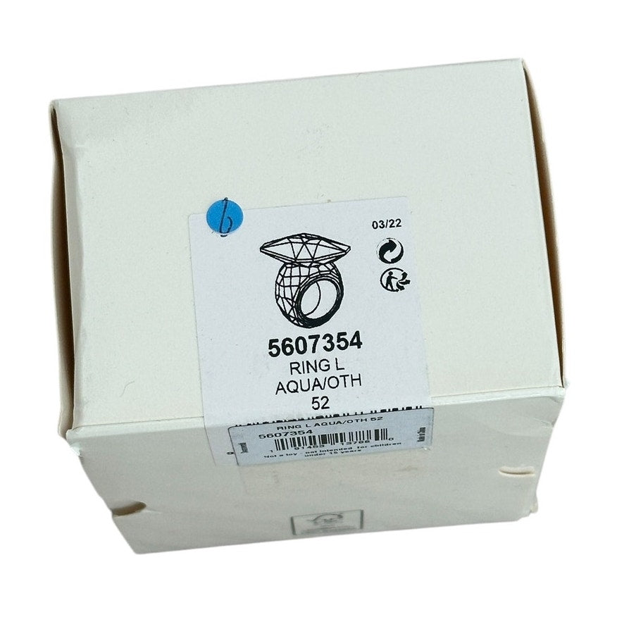 Swarovski Lucent cocktail ring Oversized crystal, Octagon cut, Blue 52 / 6 USA