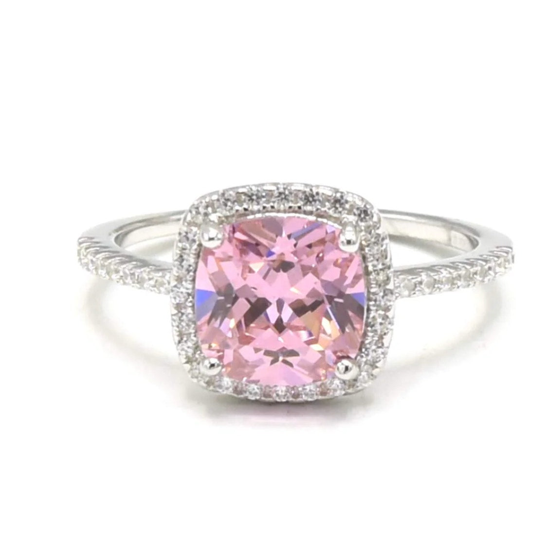 Romeo Ring Pink Cubic Zirconia Ring in 925 Sterling Silver