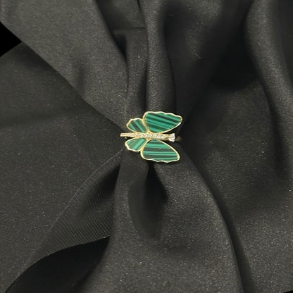 Beautiful Green Butterfly Ring Delicate  Accent Jewelry