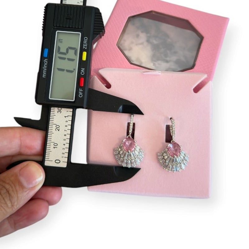 Swarovski Idyllia Drop Earrings, Pink, Mixed Cuts, rhodium-plated metal