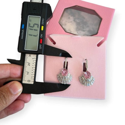 Swarovski Idyllia Drop Earrings, Pink, Mixed Cuts, rhodium-plated metal