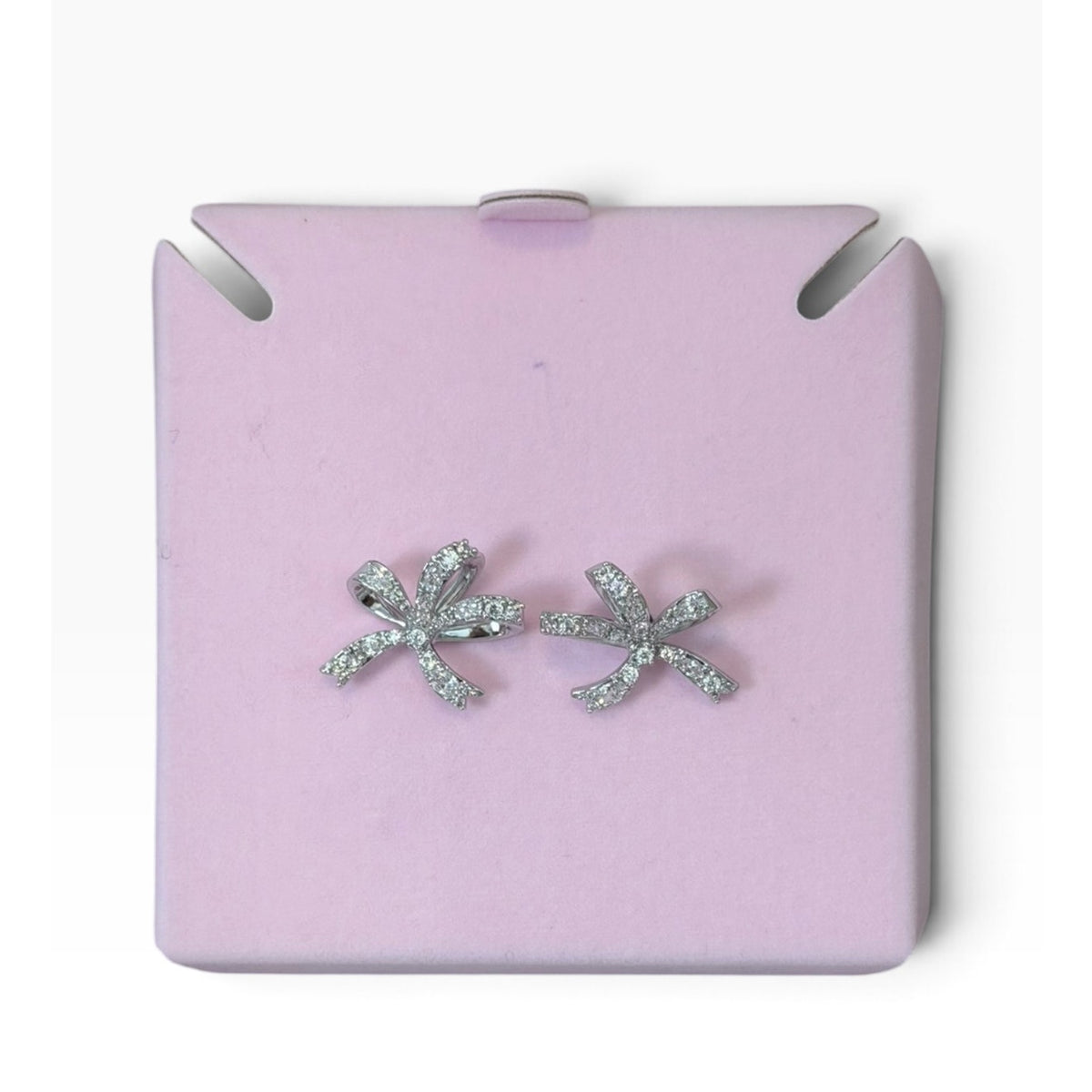 Swarovski Volta Fig Side Bow Crystal Stud Earrings
