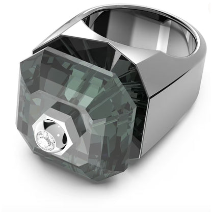 Swarovski Numina cocktail ring Octagon cut, Black, Ruthenium plated SIZE 64