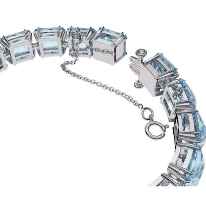 Swarovski Millenia Crystal Blue Square Cut Rhodium-Plated