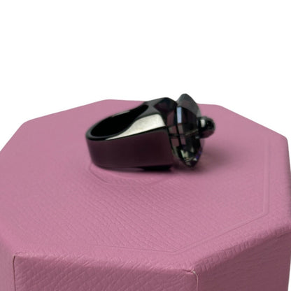 Swarovski Numina cocktail ring Octagon cut, Black, Ruthenium plated SIZE 64