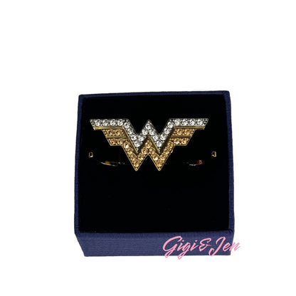 Swarovski Fit Wonder Woman double ring Gold tone 55 - 58