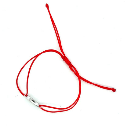 Red String Bracelet 925 Sterling Silver CZ Adjustable Bracelet