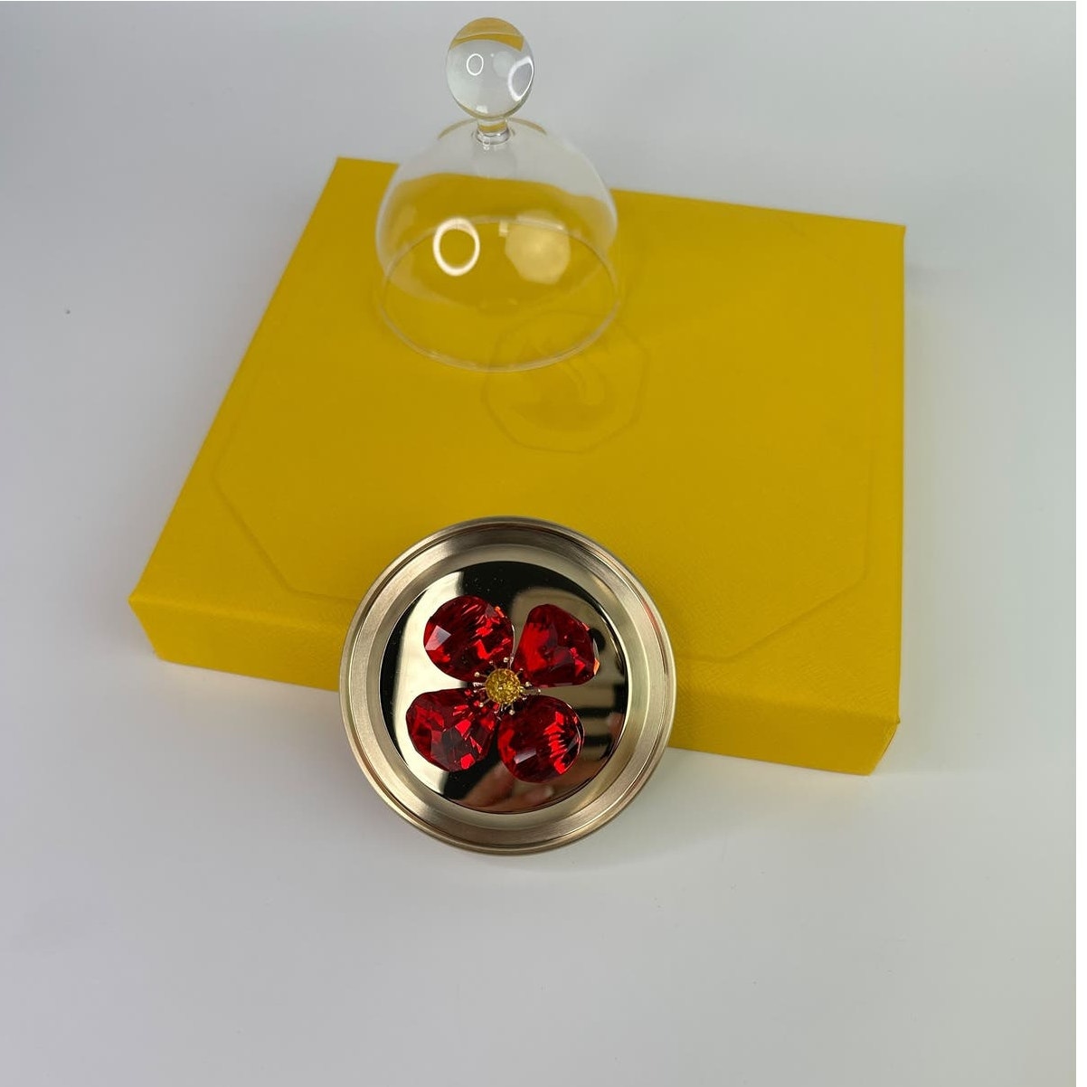 Swarovski Crystal Garden Tales Red Poppy Bell Jar