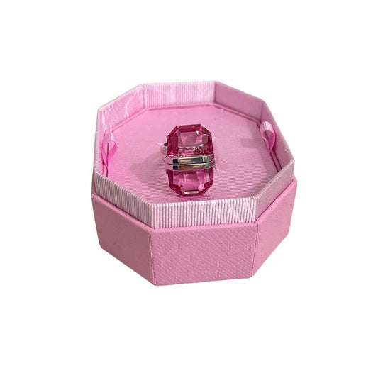 Swarovski Lucent ring Magnetic closure, Pink, Rhodium plated Size 60/9