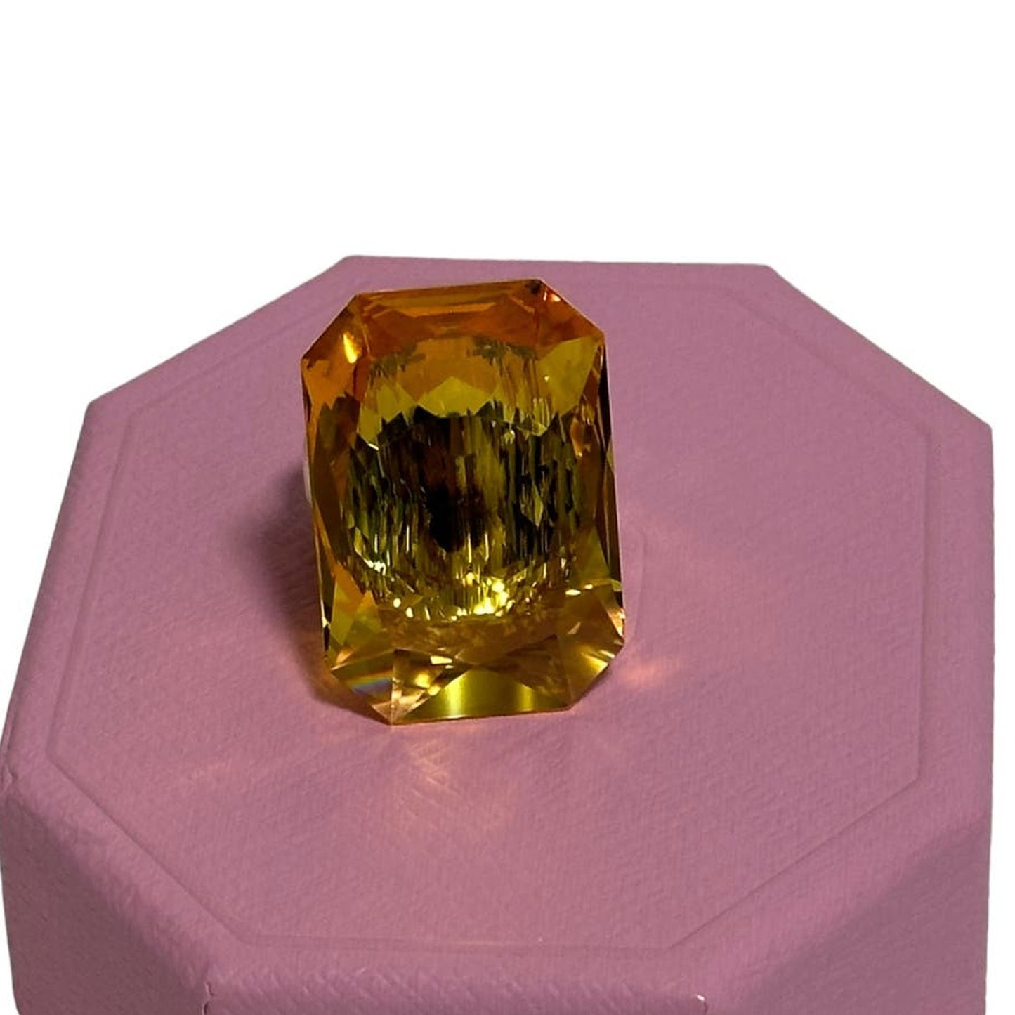 Swarovski Lucent cocktail ring Oversized crystal, Octagon cut, Yellow 52  / USA6