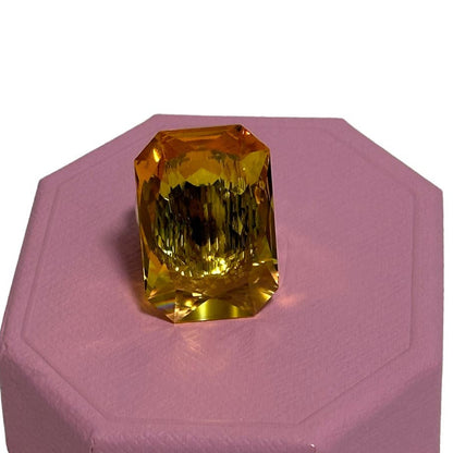 Swarovski Lucent cocktail ring Oversized crystal, Octagon cut, Yellow 52  / USA6