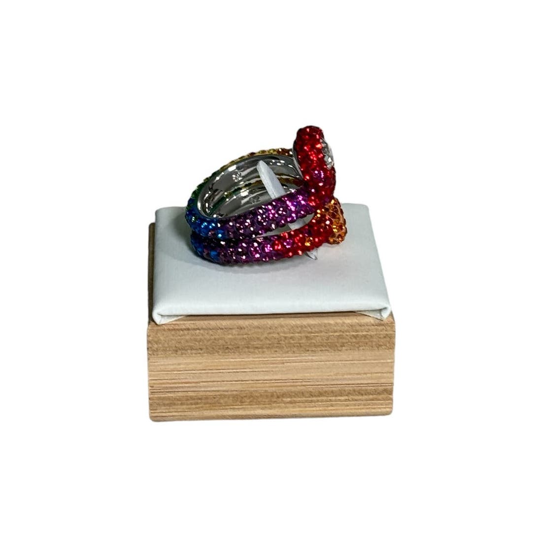 Swarovski Atelier Tigris ring Set (2) Mixed cuts, Water droplets, Multicolored, Rhodium plated New