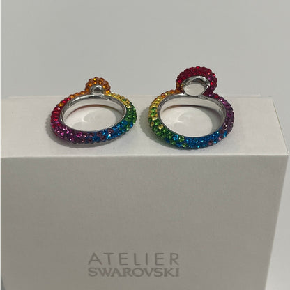 Swarovski Atelier Tigris ring Set (2), size 55/7Mixed cuts, Multicolored, Rhodium plated New