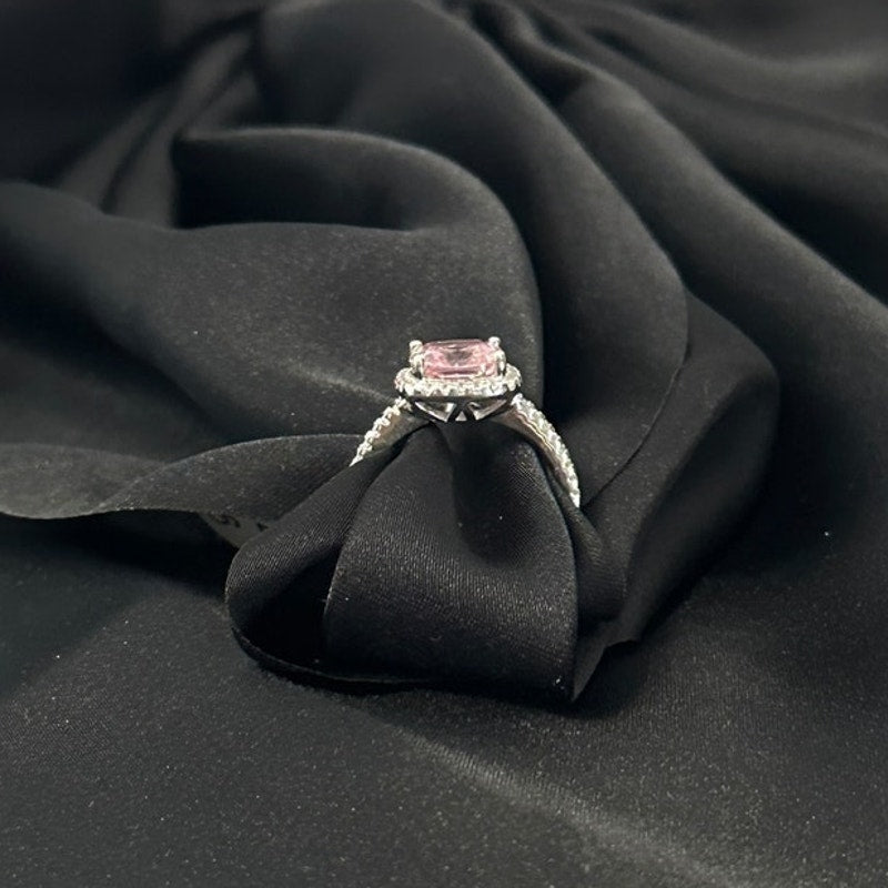 Romeo Ring Pink Cubic Zirconia Ring in 925 Sterling Silver