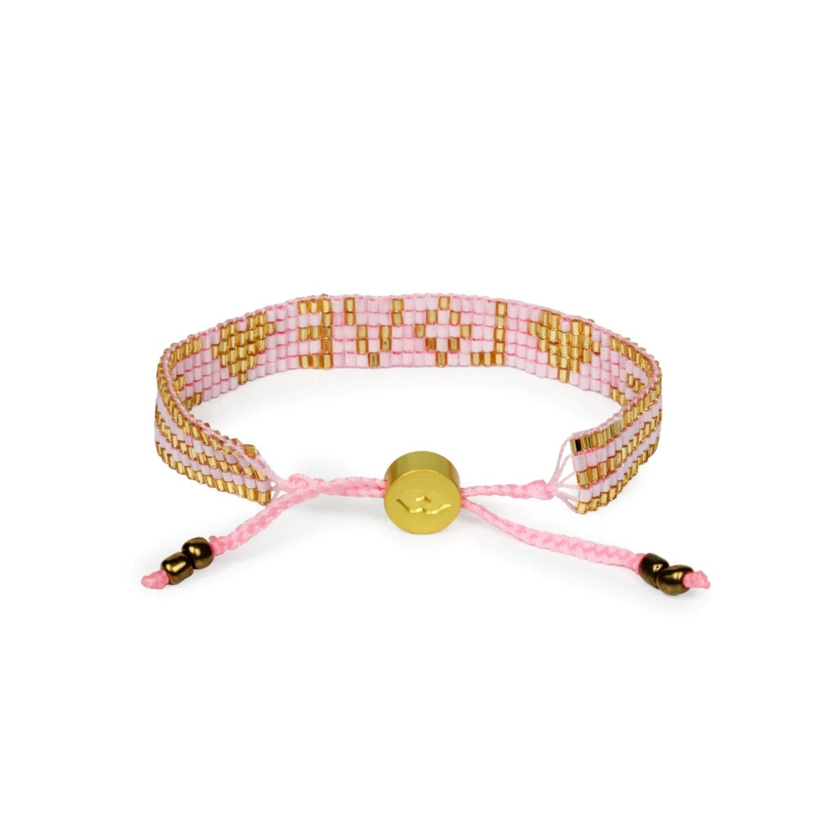 SEED BEAD LOVE BRACELET - LIGHT PINK