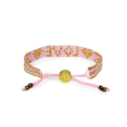 SEED BEAD LOVE BRACELET - LIGHT PINK