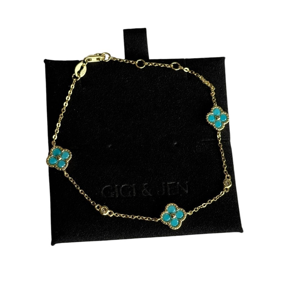 Necklace & Bracelet turquoise floral Jewelry Set