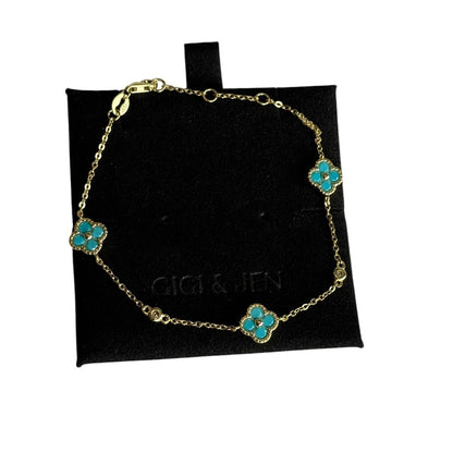 Necklace & Bracelet turquoise floral Jewelry Set