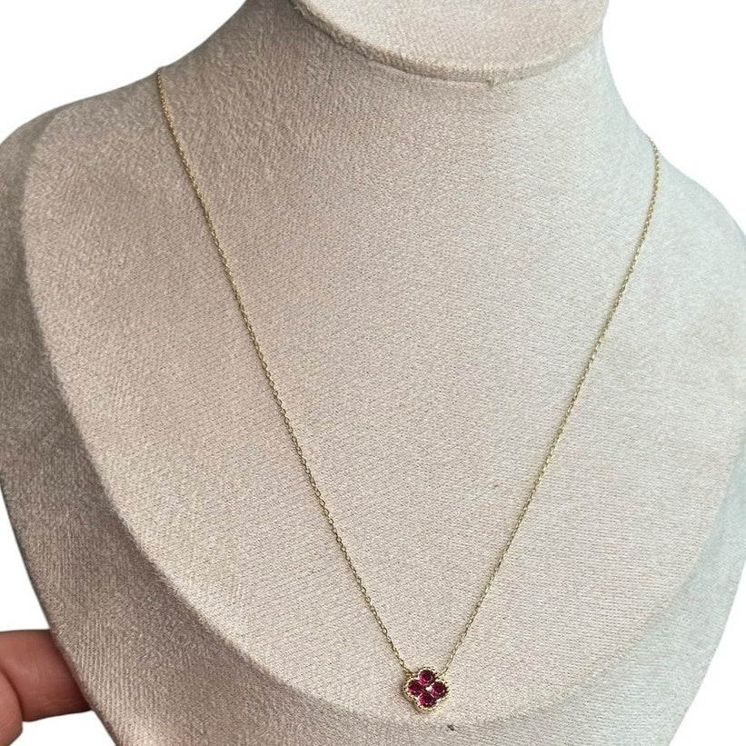 Necklace & Bracelet Red floral Jewelry Set