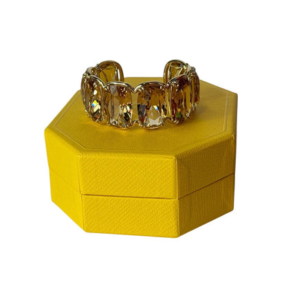 Swarovski Harmonia cuff Oversized floating crystals, Gold tone small