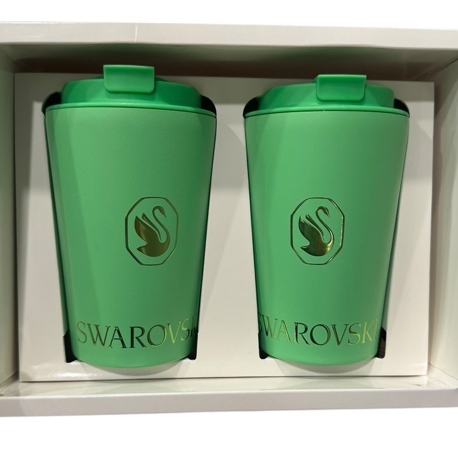 Swarovski Novelty Grenn Plastic Tumbler Set of 2
