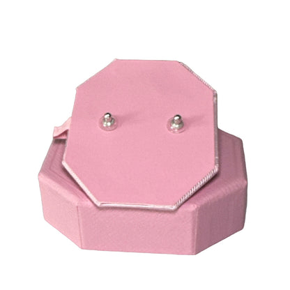 Swarovski Chroma stud earrings Octagon cut, Pink, Rhodium plated
