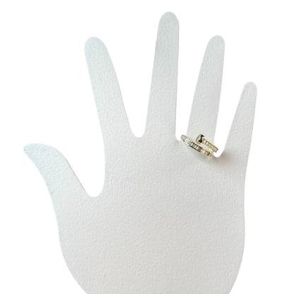 Wrap Around Nail Ring  14K Gold Plated Sterling Silver with Cubic Zirconia