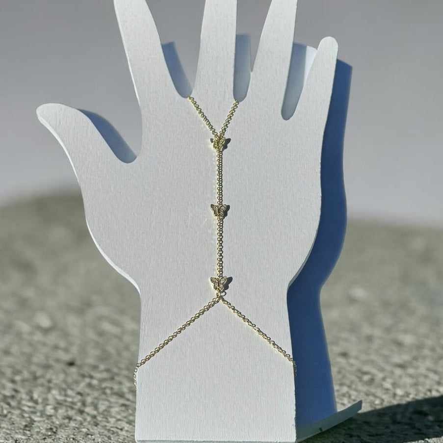 Butterfly Dream Hand Chain 14K Gold Plated 925 Sterling Silver