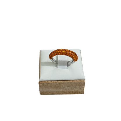 Swarovski Atelier Tigris ring Orange, Rhodium plated