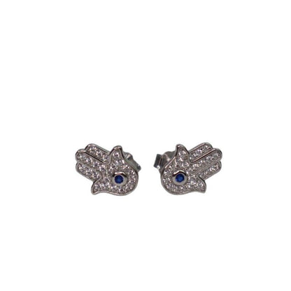 Hamsa Hand Earrings in 925 Sterling Silver - Elegant Spiritual Jewelry