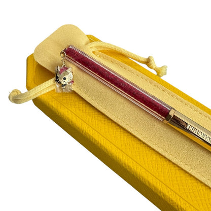 Swarovski Crystalline Dragon and Phoenix ballpoint pen Octagon shape, Dragon, Red, Gold-tone plated