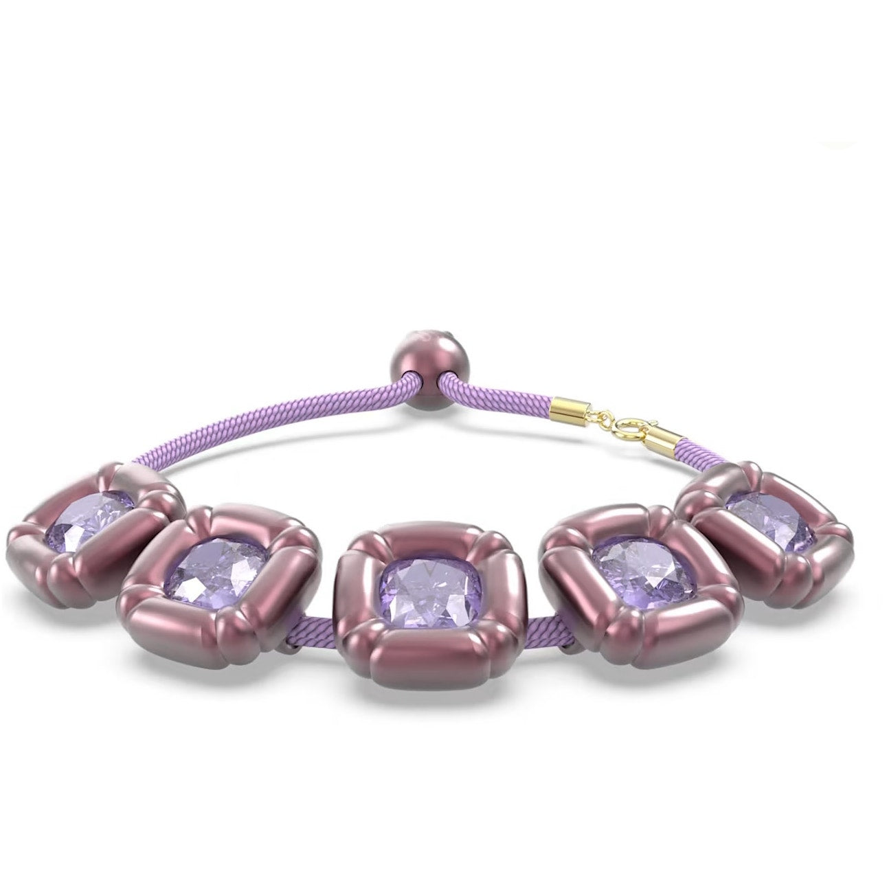 Swarovski Dulcis bracelet Cushion cut, Purple New Medium